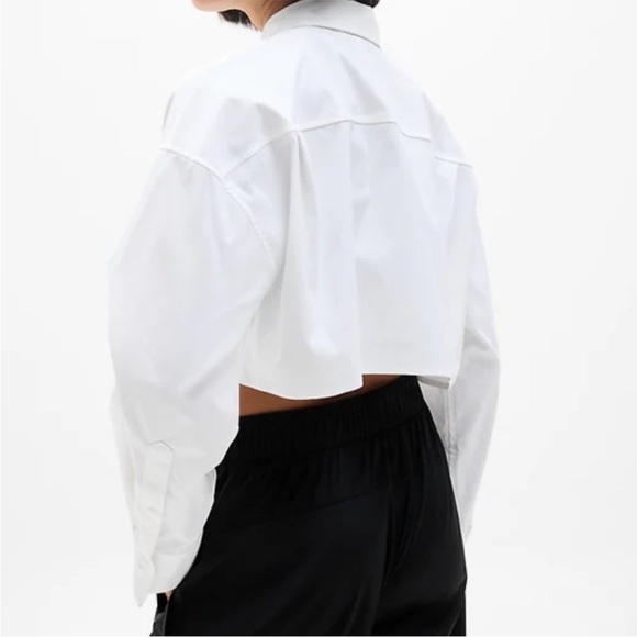 Athleta Midday ultra cropped poplin button down shirt M - Picture 2 of 9